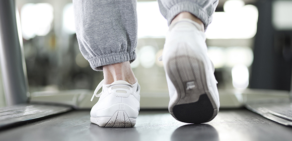 walking on the treadmill