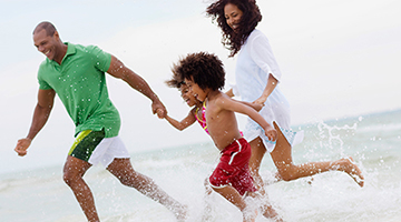 family on the beach